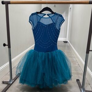 Sparkling Blue Kids Dance Costume